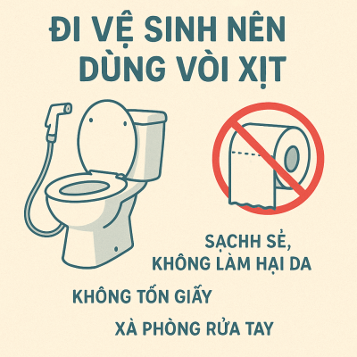 Vì Sao Nên Dùng Vòi Xịt Thay Vì Giấy